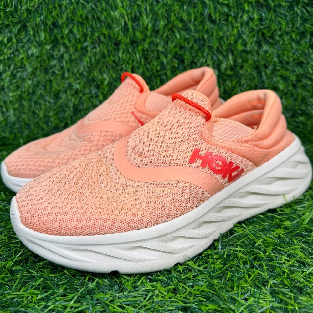 Hoka Ora Recovery Shoe 2 Womens 8 Slip On Cantaloupe Orange Mesh 1119398 CFST